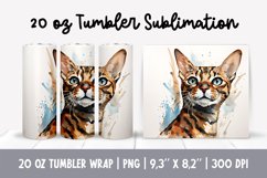Cat Mom 20 Oz Skinny Tumbler Wrap Sublimation Bengal Product Image 1