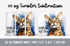 Cat Mom 20 Oz Skinny Tumbler Wrap Sublimation Bengal Product Image 1