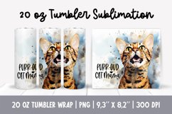 Cat Mom 20 Oz Skinny Tumbler Wrap Sublimation Bengal Product Image 1