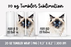 Cat Mom 20 Oz Skinny Tumbler Wrap Sublimation Birman Product Image 1