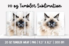 Cat Mom 20 Oz Skinny Tumbler Wrap Sublimation Birman Product Image 1