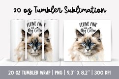 Cat Mom 20 Oz Skinny Tumbler Wrap Sublimation Himalayan Product Image 1