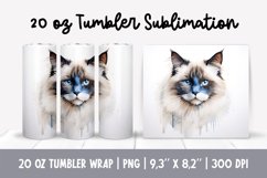 Cat Mom 20 Oz Skinny Tumbler Wrap Sublimation Himalayan Product Image 1