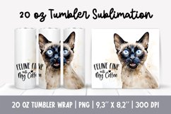 Cat Mom 20 Oz Skinny Tumbler Wrap Sublimation Siamese Product Image 1