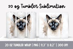 Cat Mom 20 Oz Skinny Tumbler Wrap Sublimation Siamese Product Image 1