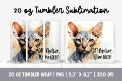 Cat Mom 20 Oz Skinny Tumbler Wrap Sublimation sphynx Product Image 1