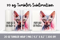 Cat Mom 20 Oz Skinny Tumbler Wrap Sublimation sphynx Product Image 1