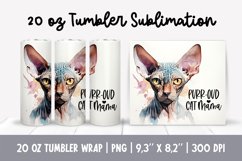 Cat Mom 20 Oz Skinny Tumbler Wrap Sublimation sphynx Product Image 1