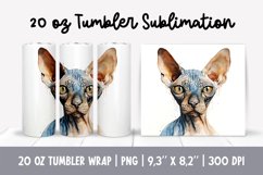 Cat Mom 20 Oz Skinny Tumbler Wrap Sublimation sphynx Product Image 1