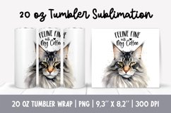 Cat Mom 20 Oz Skinny Tumbler Wrap Sublimation Maine Coon Product Image 1
