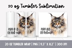 Cat Mom 20 Oz Skinny Tumbler Wrap Sublimation Maine Coon Product Image 1