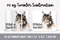Cat Mom 20 Oz Skinny Tumbler Wrap Sublimation Maine Coon Product Image 1