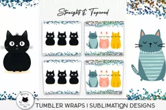 tumbler wraps with cat illustrations