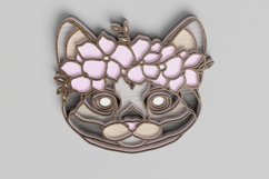 Pet Portrait Laser Cut File - Floral Cat - Cat With Flowers Product Image 5