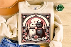 Cats Valentine&#039;s Day PNG, Valentine&#039;s Day Sublimation, Love Product Image 1