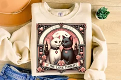 Cats Valentine's Day PNG, Valentine's Day Sublimation, Love Product Image 1