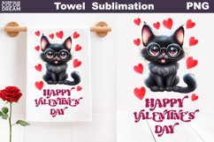 Cat Valentine Kitchen Towel | Valentines Day Towel Product Image 1