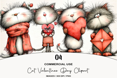Cat Valentines Day Clipart Product Image 1