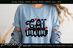 Cat Mom SVG Pet Love Heart SVG Paw Print SVG Mothers Day SVG Product Image 1