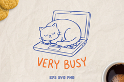 Funny Cat SVG PNG, Sarcastic Quote, Hand Drawn Cat Clipart. Product Image 1