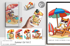 Digital Paper Summer Cat Product Image 1