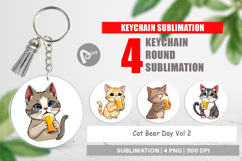 Keychain Cat Beer Day Product Image 1