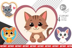 Clipart Heart Cat Product Image 1