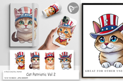 Digital Paper Cat Patriotic Product Image 1