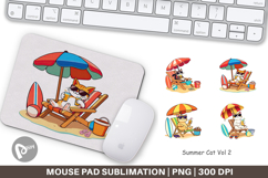 Mouse Pad Summer Cat Product Image 1