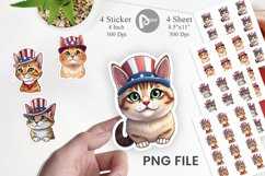 Cat Patriotic Sticker Product Image 1