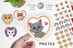 Sticker Heart Cat Product Image 1