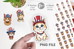 Cat Patriotic Sticker Product Image 1