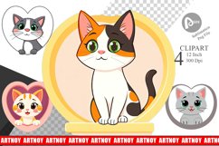 Clipart Heart Cat Product Image 1