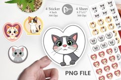 Sticker Heart Cat Product Image 1
