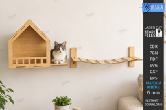 Cat Wall Shelves Laser Cut | Modern Cat Furniture | Pets SVG Product Image 8