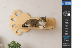 Cat Wall Shelf Laser Cut | Modern Cat Furniture | Pets SVG Product Image 1
