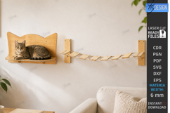 Cat Wall Shelves Laser Cut | Modern Cat Furniture | Pets SVG Product Image 13
