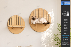 Cat Wall Shelves Laser Cut | Modern Cat Furniture | Pets SVG Product Image 14