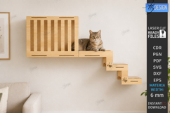 Cat Wall Shelf Laser Cut | Modern Cat Furniture | Pets SVG Product Image 1