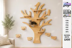 Cat Wall Shelf Laser Cut | Wooden Cat Climbing Wall | Pets Product Image 1