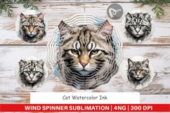 Wind Spinner Cat Watercolor Ink Product Image 1