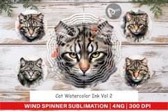 Wind Spinner Cat Watercolor Ink Product Image 1
