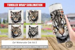 Tumbler Wrap Cat Watercolor Ink Product Image 1