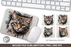 Mouse Pad Cat Watercolor Ink Product Image 1