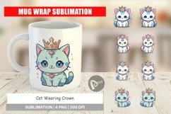 Mug Wrap Design Cat Wearing Crown Product Image 1