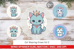 Wind Spinner Cat Wearing Crown Product Image 1