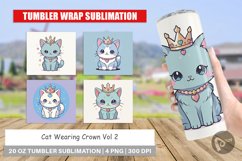 Tumbler Wrap Cat Wearing Crown Product Image 1
