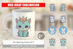 Mug Wrap Design Cat Wearing Crown Product Image 1