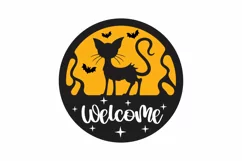 Creepy Cat Welcome Door Signs Laser Cut Sign Product Image 2