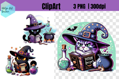 Funny Cat Witch | ClipArt PNG Product Image 1